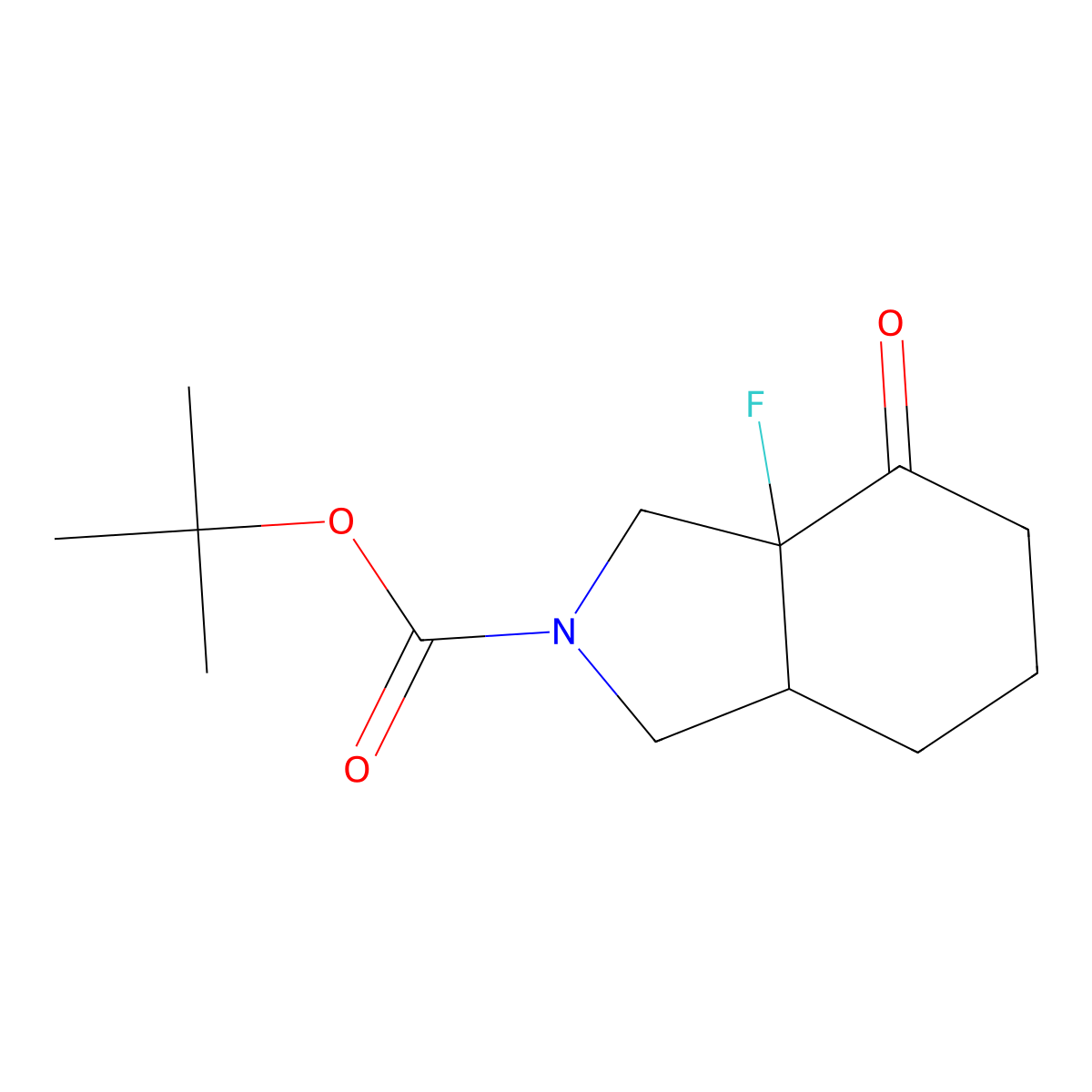 rac-tert-butyl (3aR,7aS)-3a-fluoro-4-oxo-octahydro-1H-isoindole-2-carboxylate molecular structure, CAS 1263180-65-9