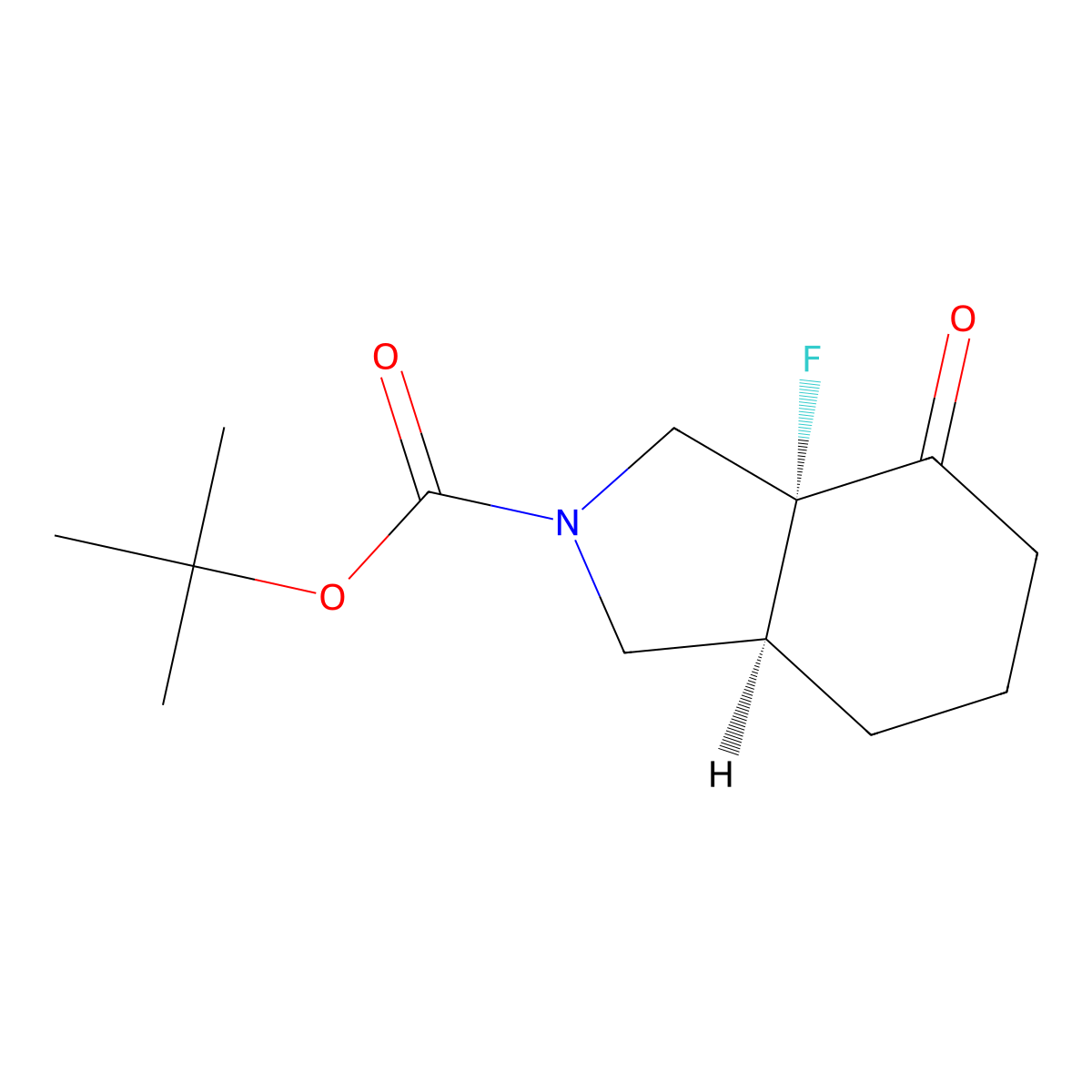 rac-tert-butyl (3aR,7aS)-3a-fluoro-4-oxo-octahydro-1H-isoindole-2-carboxylate molecular structure, CAS 1263180-65-9