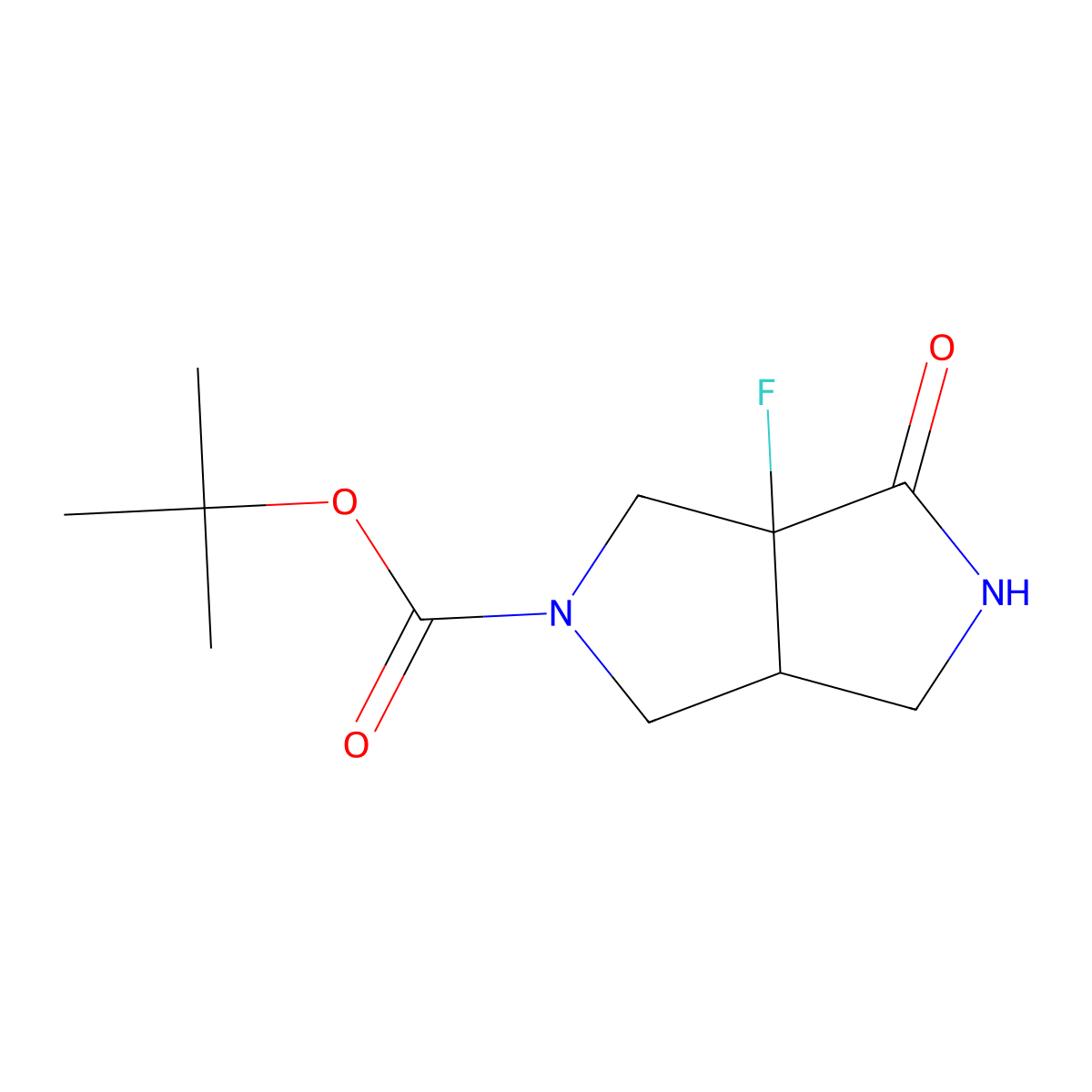 tert-butyl (3aR,6aS)-3a-fluoro-3-oxo-2,4,6,6a-tetrahydro-1H-pyrrolo[3,4-c]pyrrole-5-carboxylate molecular structure, CAS 1263180-69-3