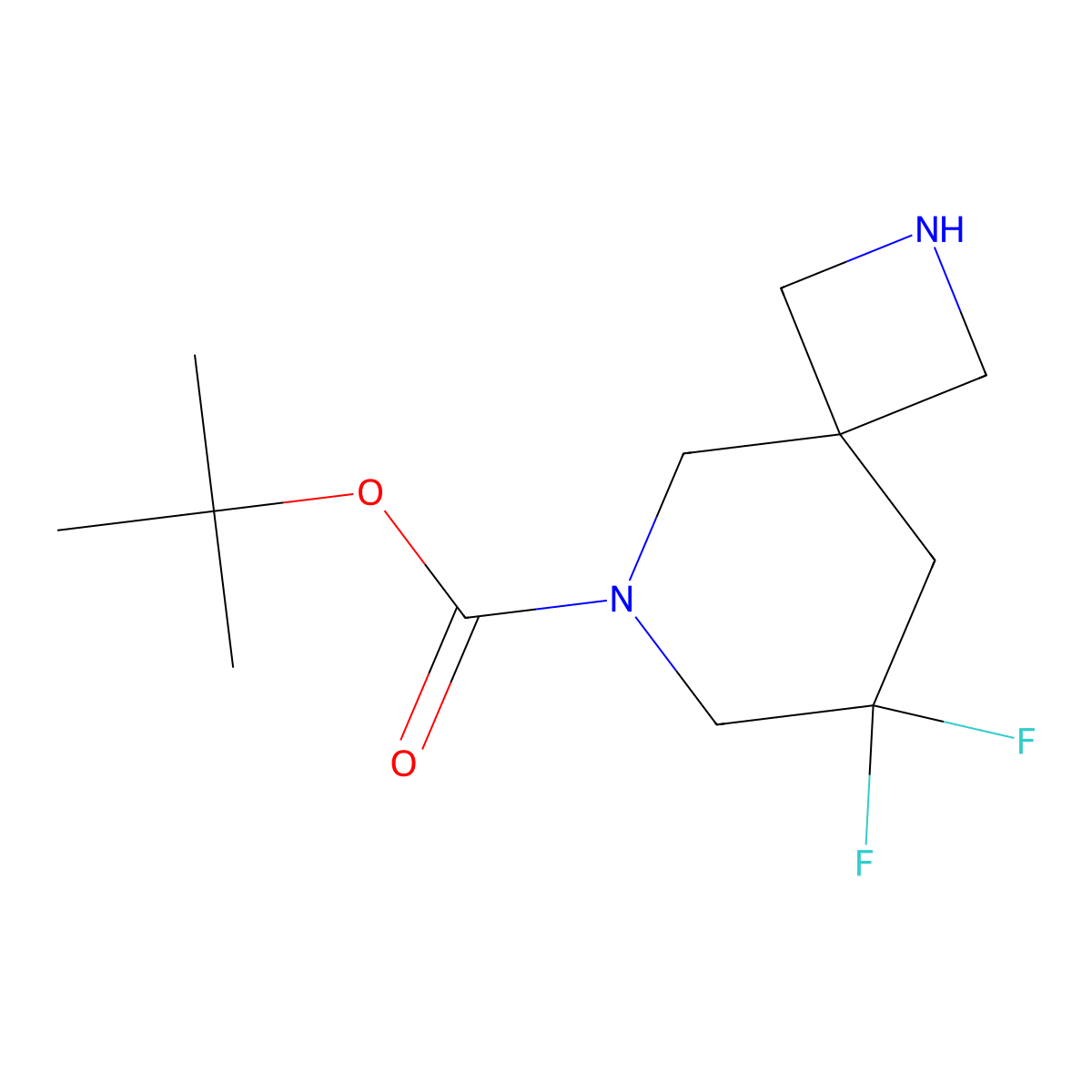 tert-Butyl 8,8-difluoro-2,6-diazaspiro[3.5]nonane-6-carboxylate molecular structure, CAS 1263180-96-6