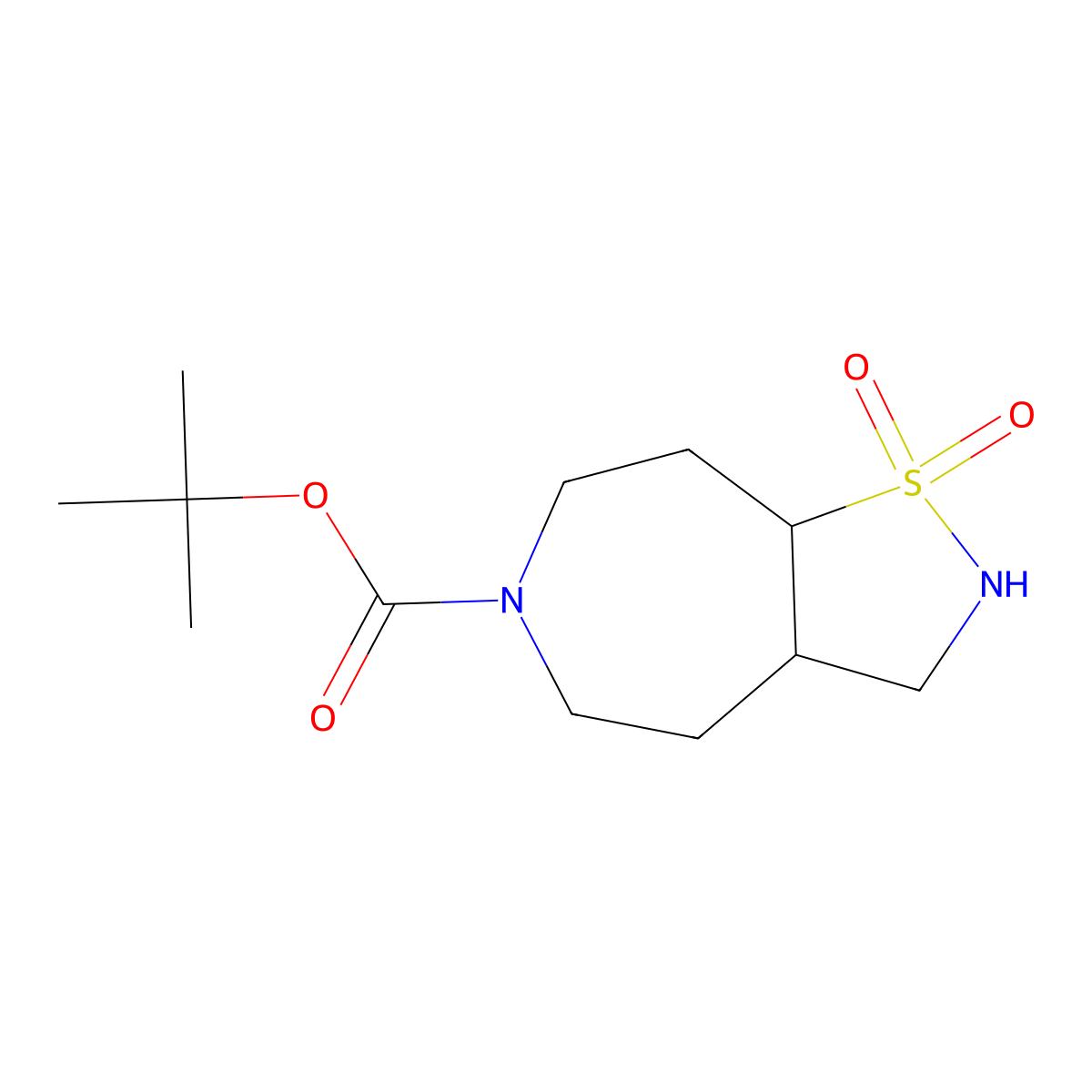 tert-butyl (3aS,8aR)-1,1-dioxo-2,3,3a,4,5,7,8,8a-octahydro-[1,2]thiazolo[4,5-d]azepine-6-carboxylate molecular structure, CAS 1263181-13-0