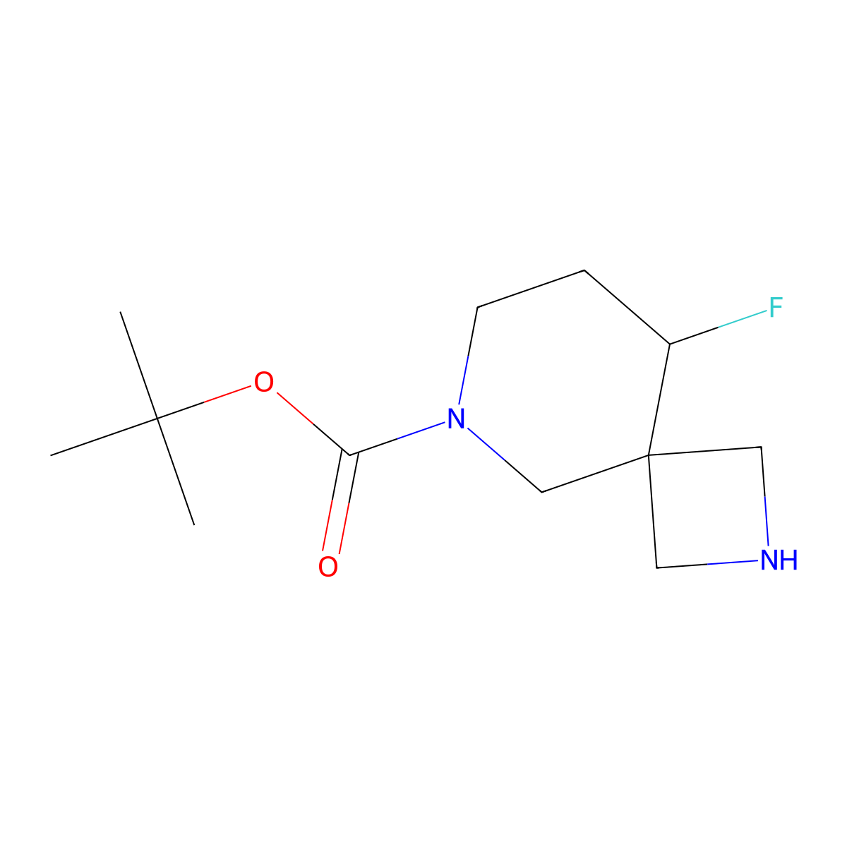 tert-Butyl 9-fluoro-2,6-diazaspiro[3.5]nonane-6-carboxylate molecular structure, CAS 1263181-38-9
