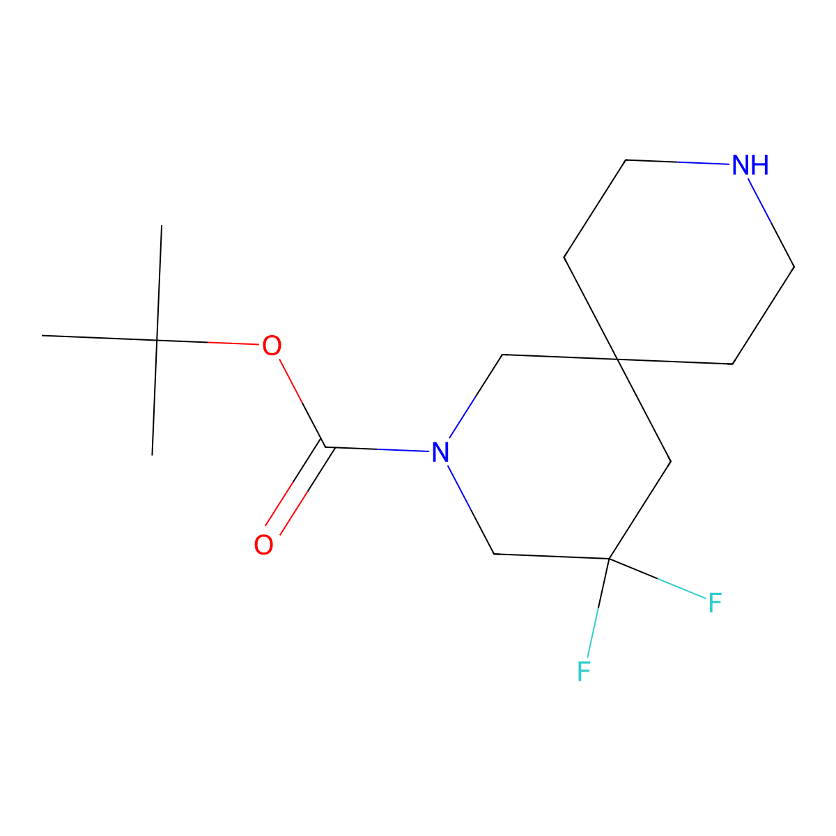tert-Butyl 4,4-difluoro-2,9-diazaspiro[5.5]undecane-2-carboxylate molecular structure, CAS 1263181-42-5