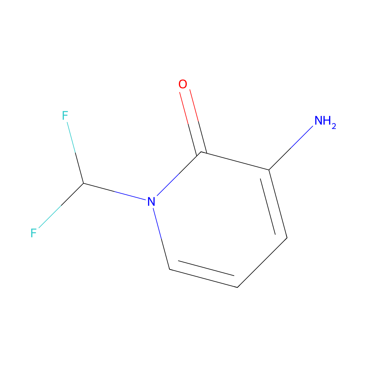 3-Amino-1-(difluoromethyl)-1,2-dihydropyridin-2-one molecular structure, CAS 1263181-53-8