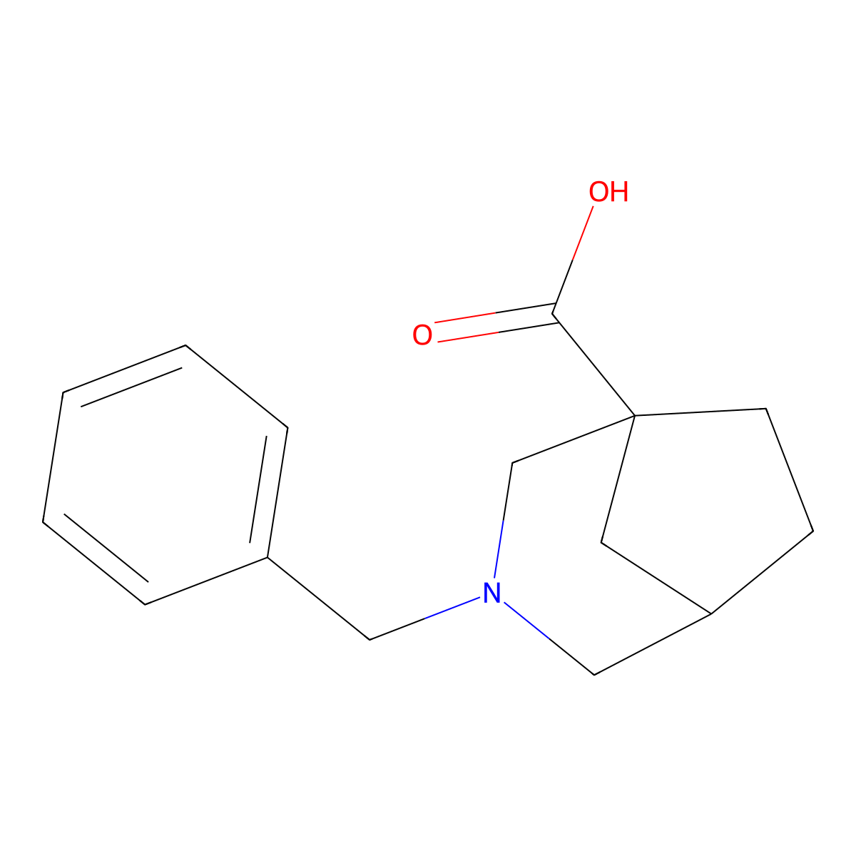 3-Benzyl-3-azabicyclo[3.2.1]octane-1-carboxylic acid molecular structure, CAS 1263181-61-8