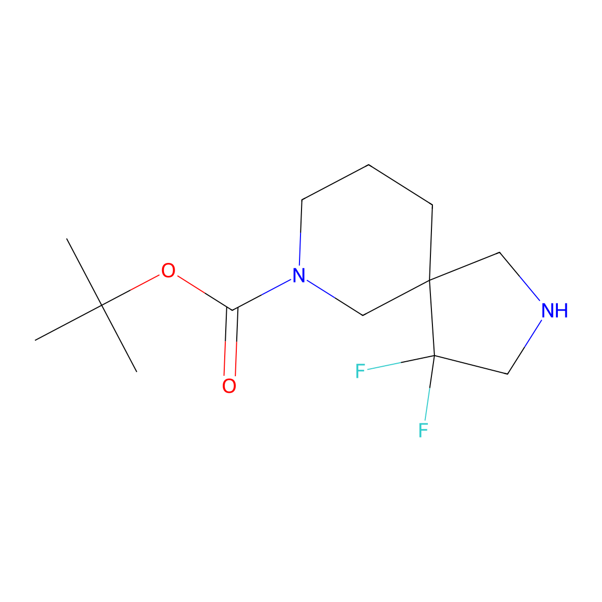 tert-Butyl 4,4-difluoro-2,7-diazaspiro[4.5]decane-7-carboxylate molecular structure, CAS 1263181-67-4