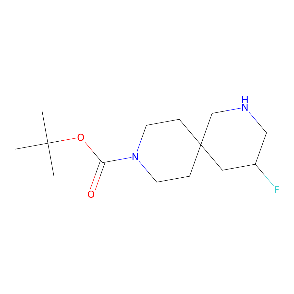 tert-Butyl 4-fluoro-2,9-diazaspiro[5.5]undecane-9-carboxylate molecular structure, CAS 1263181-71-0