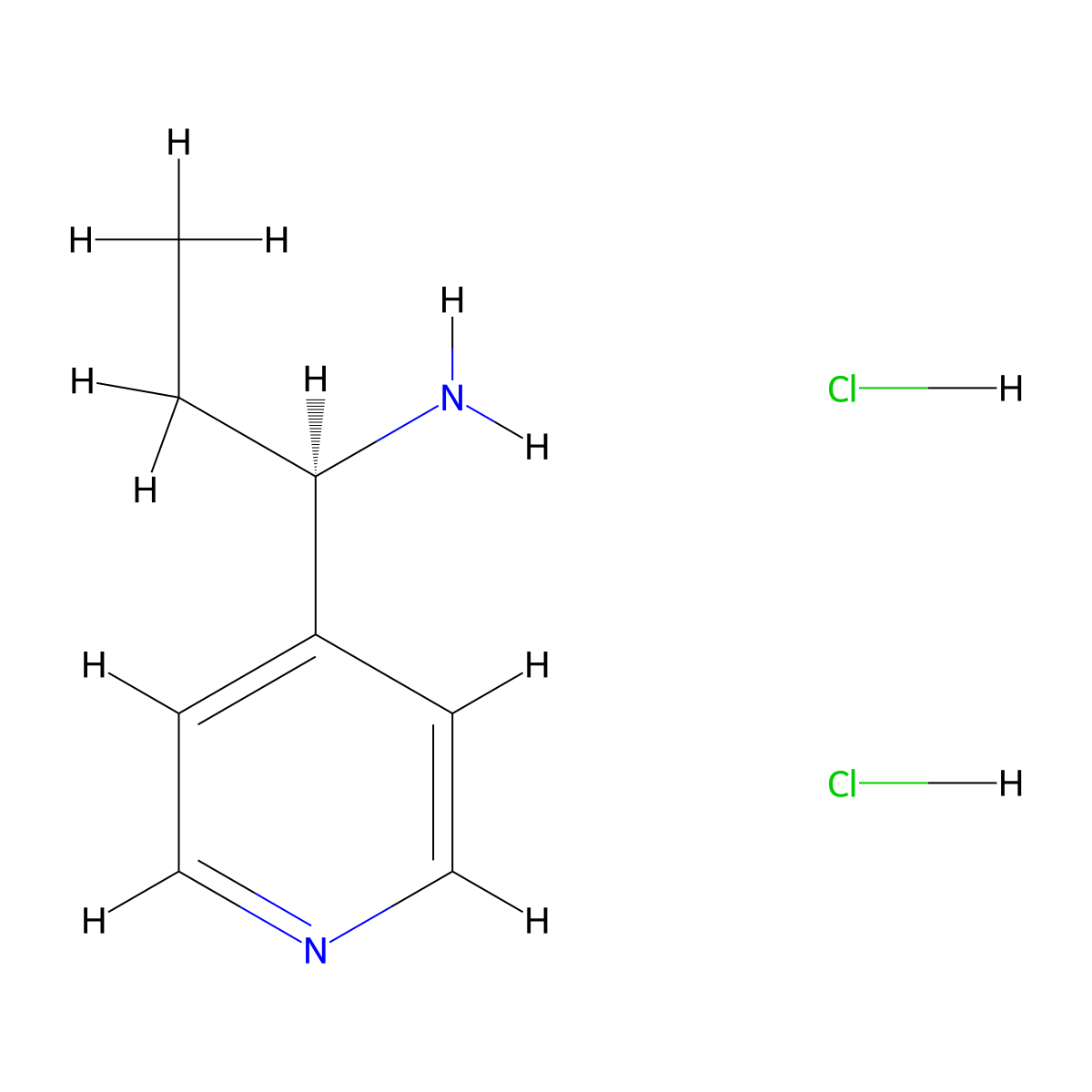 (R)-1-(Pyridin-4-yl)propan-1-amine dihydrochloride molecular structure, CAS 1263199-08-1