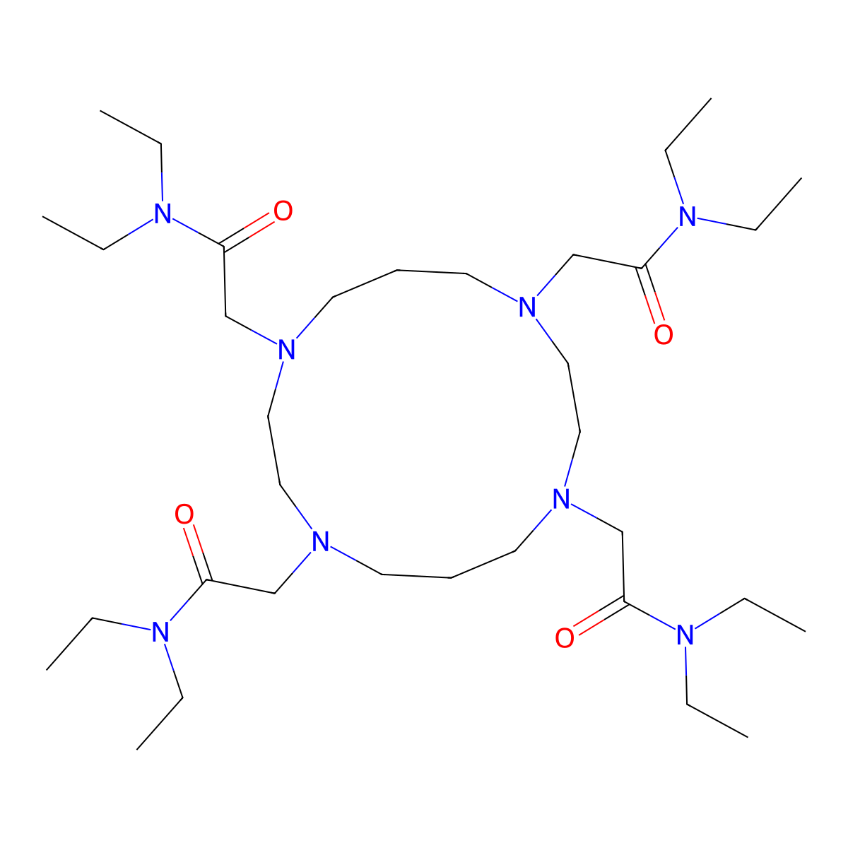 2,2',2'',2'''-(1,4,8,11-Tetraazacyclotetradecane-1,4,8,11-tetrayl)tetrakis(N,N-diethylacetamide) molecular structure, CAS 126320-56-7