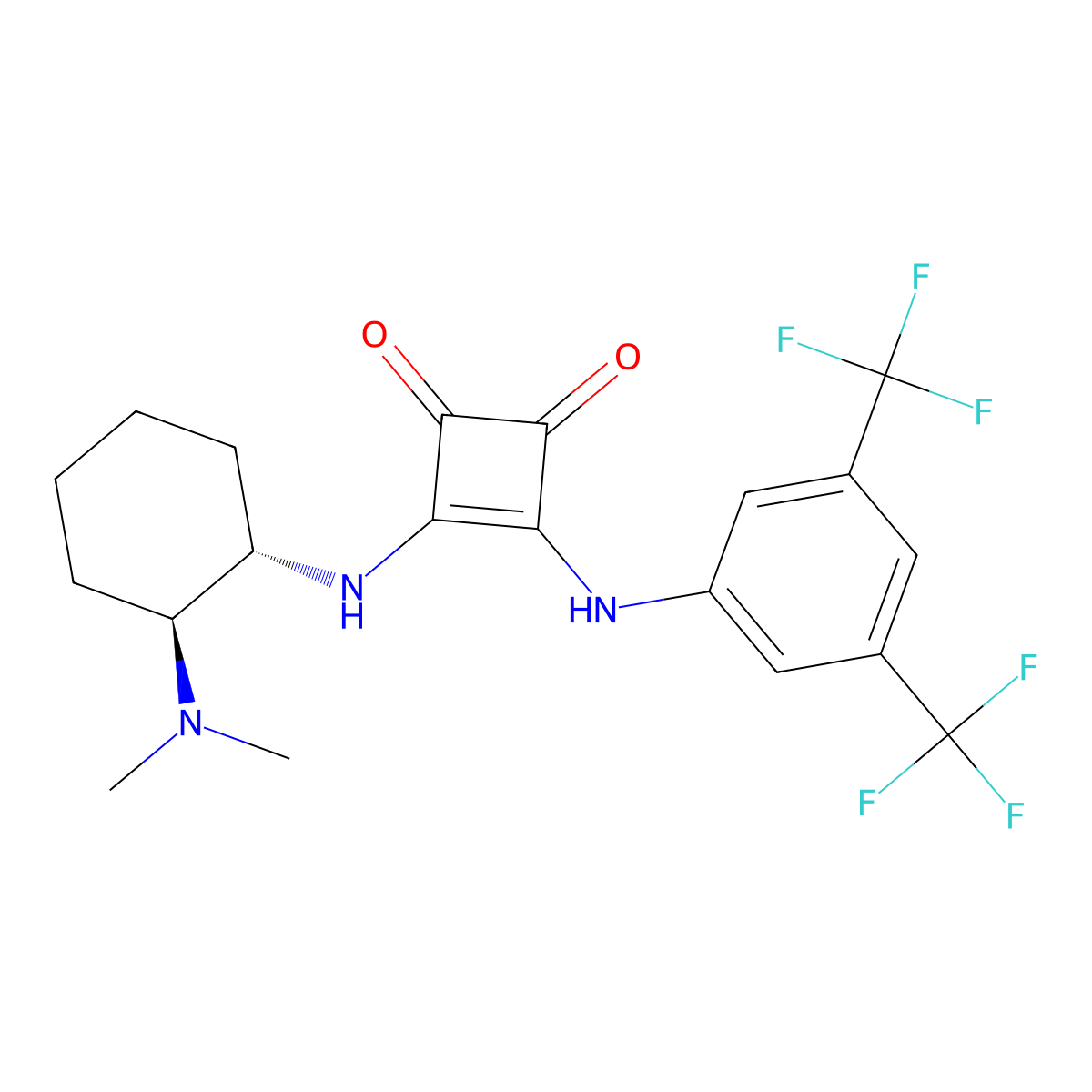 3-((3,5-Bis(trifluoromethyl)phenyl)amino)-4-(((1S,2S)-2-(dimethylamino)cyclohexyl)amino)cyclobut-3-ene-1,2-dione molecular structure, CAS 1263205-96-4