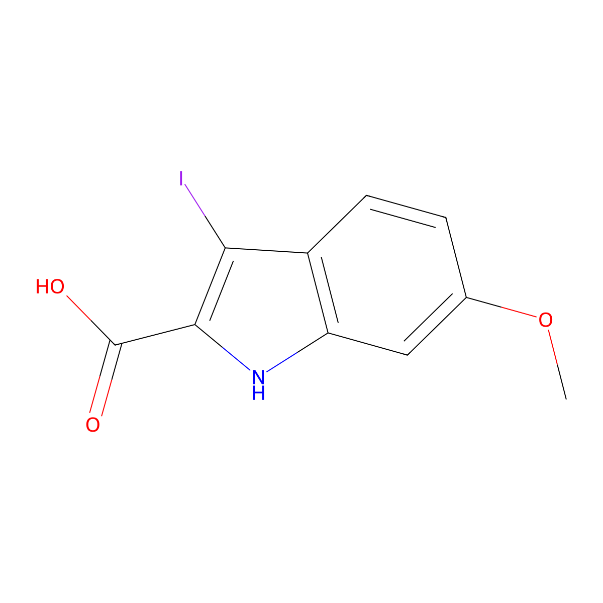 3-Iodo-6-methoxy-1H-indole-2-carboxylic acid molecular structure, CAS 1263206-35-4
