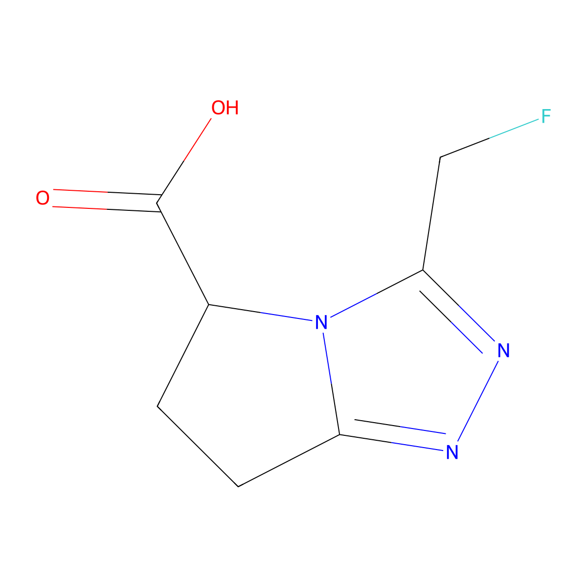 3-(Fluoromethyl)-6,7-dihydro-5H-pyrrolo[2,1-c][1,2,4]triazole-5-carboxylic acid molecular structure, CAS 1263206-37-6