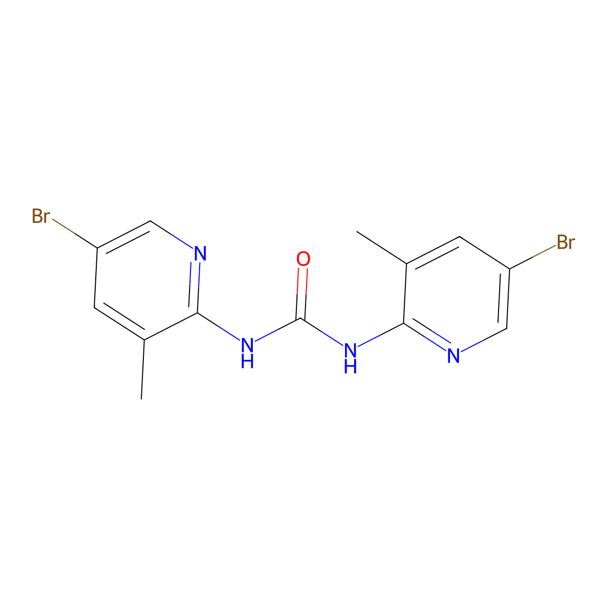 1,3-Bis(5-bromo-3-methylpyridin-2-yl)urea molecular structure, CAS 1263208-76-9