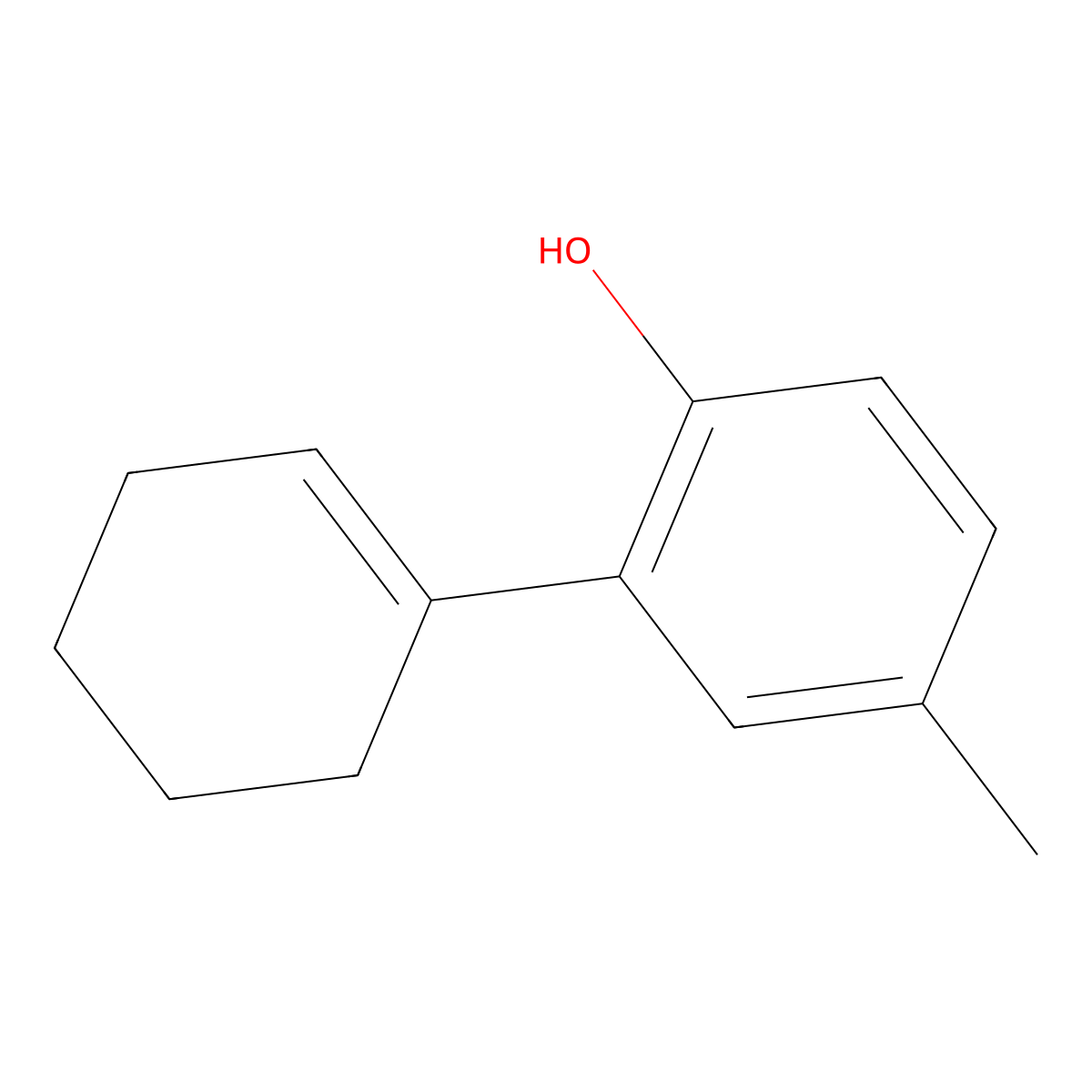 2-(1-Cyclohexen-1-yl)-4-methylphenol molecular structure, CAS 1263209-13-7