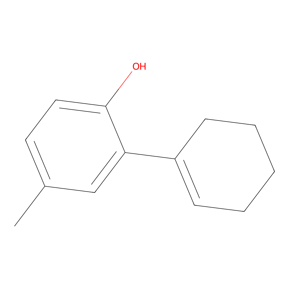 2-(1-Cyclohexen-1-yl)-4-methylphenol molecular structure, CAS 1263209-13-7