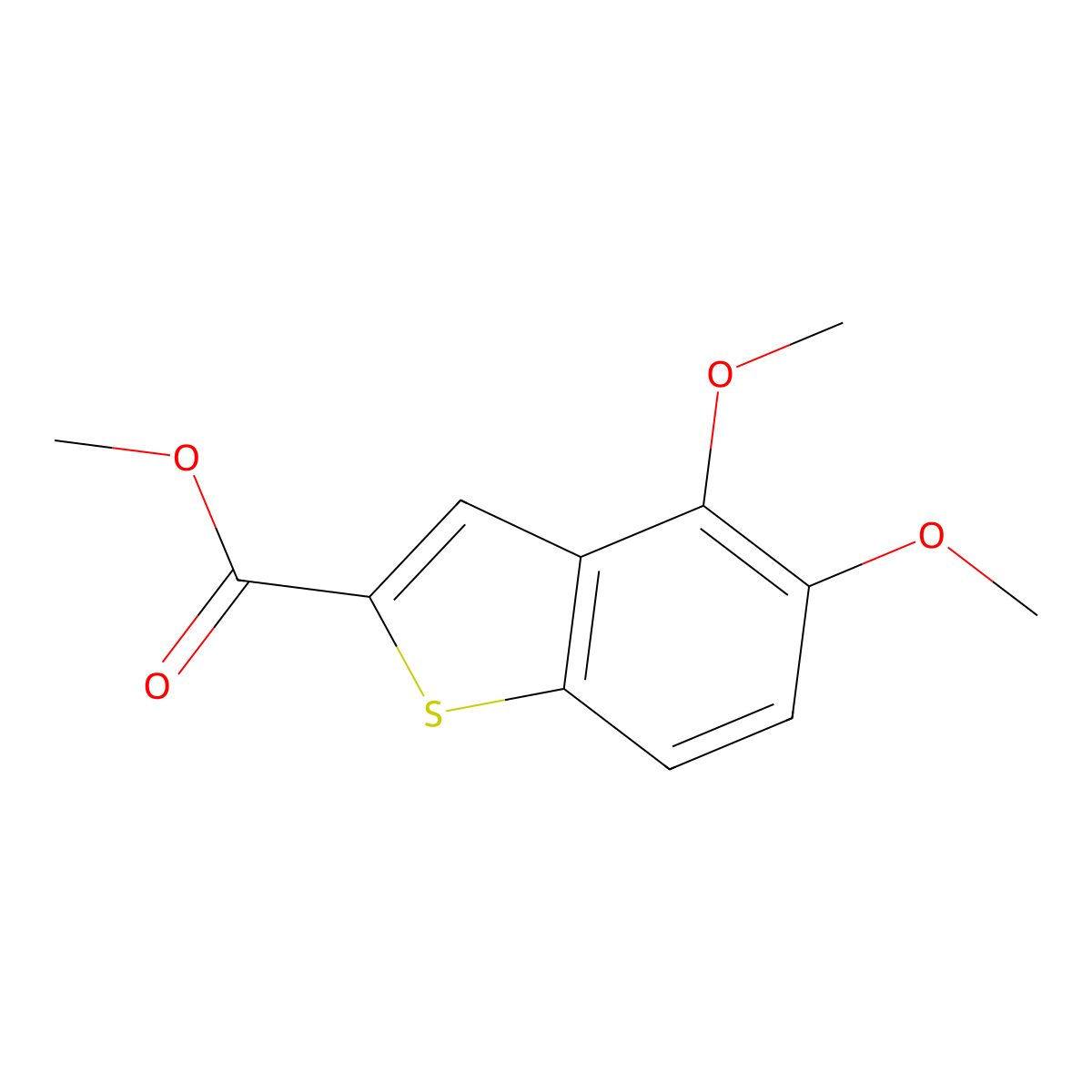 Methyl 4,5-dimethoxybenzo[b]thiophene-2-carboxylate molecular structure, CAS 1263209-72-8