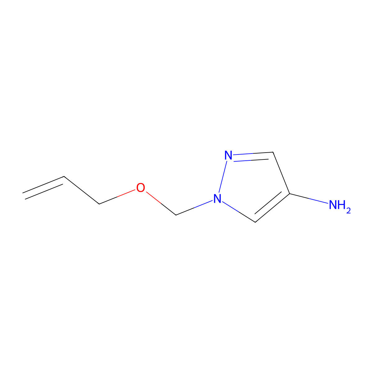 1-[(Prop-2-en-1-yloxy)methyl]-1h-pyrazol-4-amine molecular structure, CAS 1263210-16-7