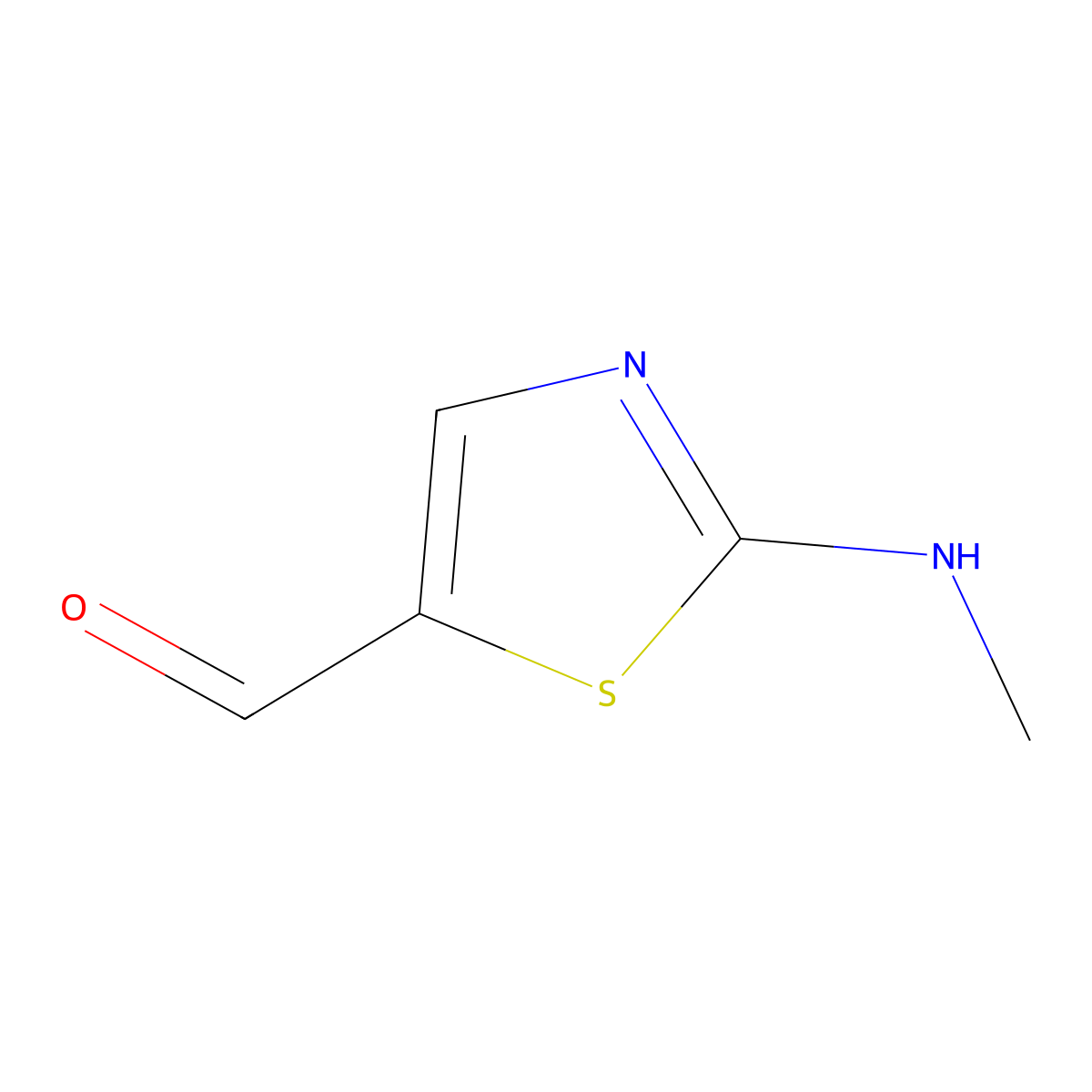 2-(Methylamino)-1,3-thiazole-5-carbaldehyde molecular structure, CAS 1263210-20-3