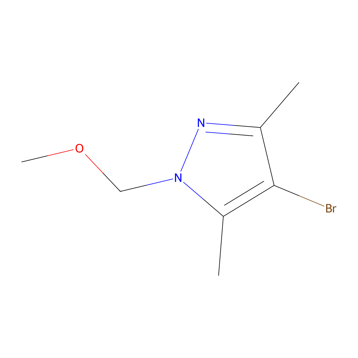 4-bromo-1-(methoxymethyl)-3,5-dimethyl-1H-pyrazole molecular structure, CAS 1263210-45-2