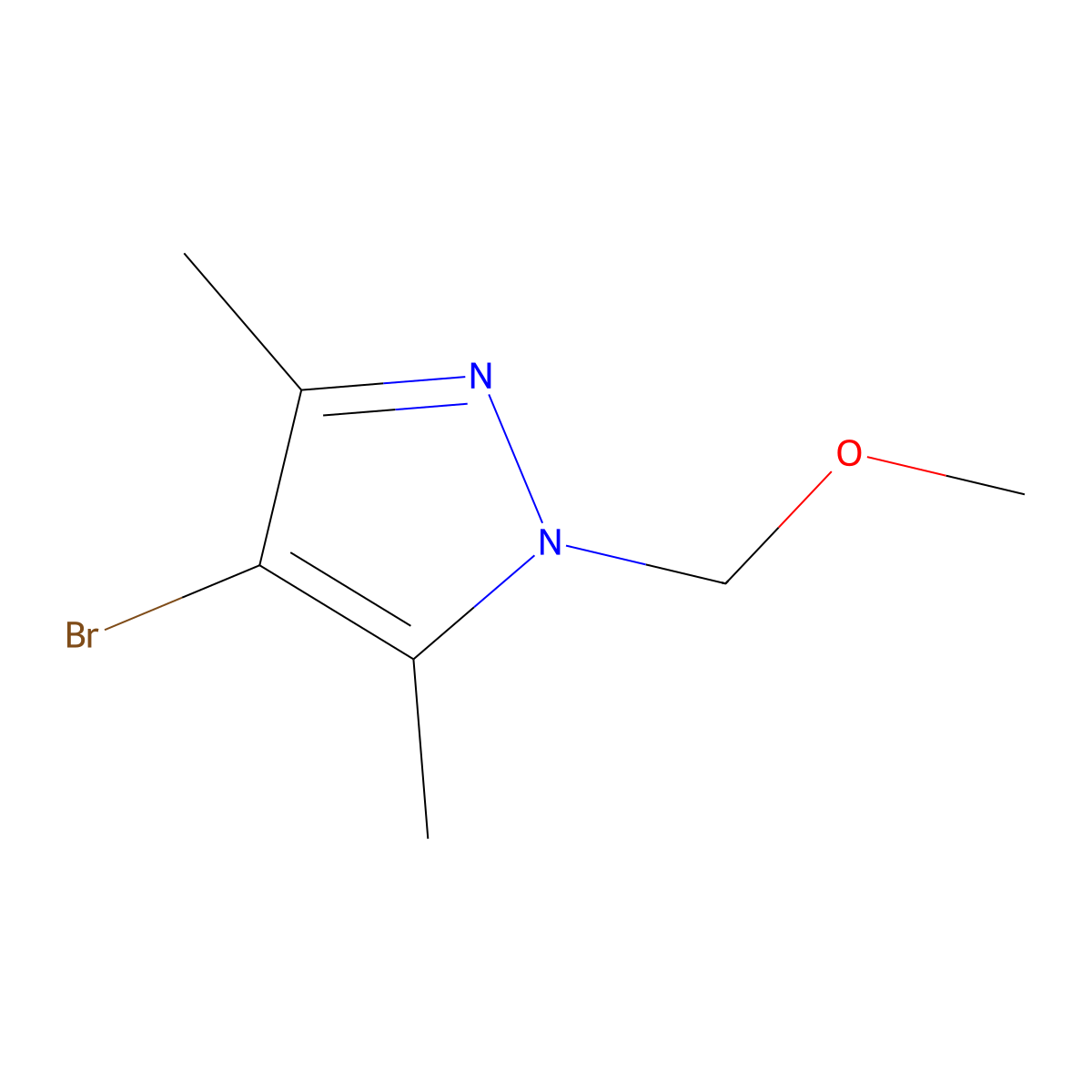 4-bromo-1-(methoxymethyl)-3,5-dimethyl-1H-pyrazole molecular structure, CAS 1263210-45-2