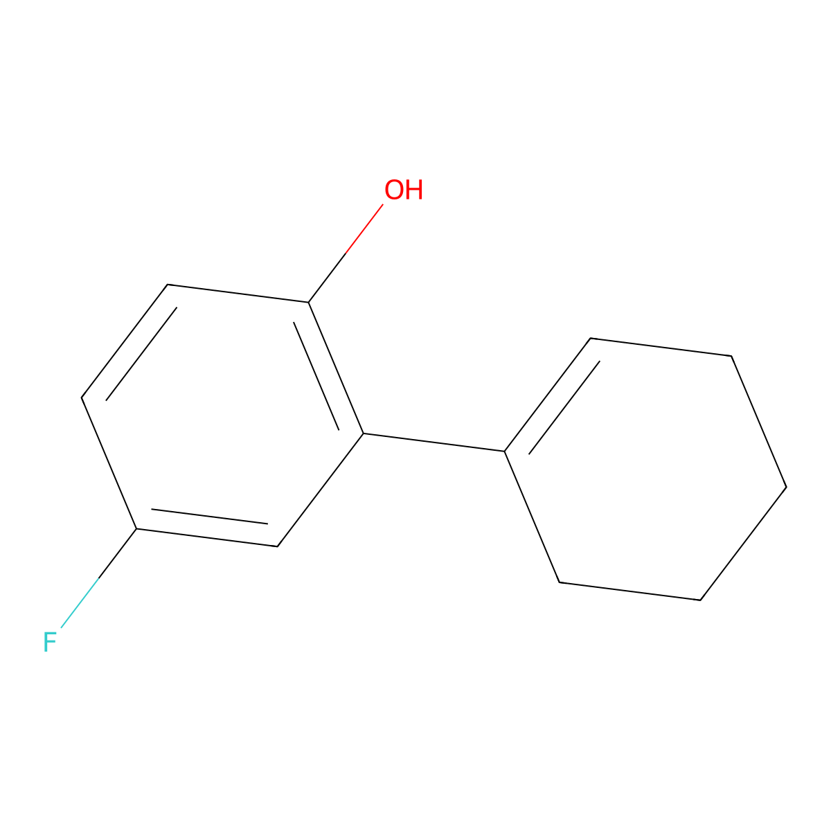 2-(1-Cyclohexen-1-yl)-4-fluorophenol molecular structure, CAS 1263210-57-6