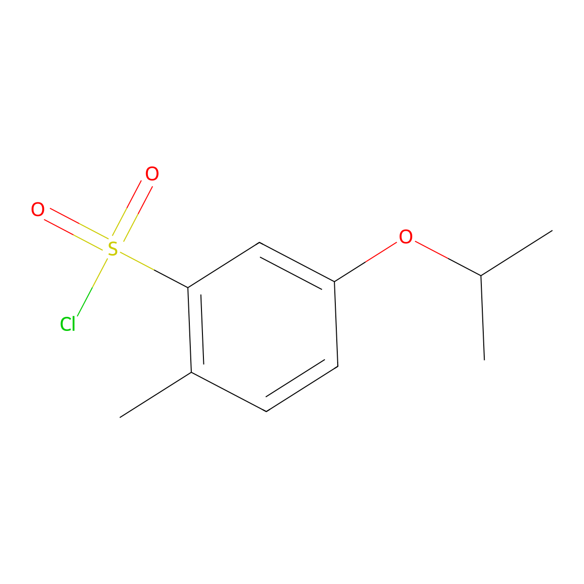 2-Methyl-5-(propan-2-yloxy)benzene-1-sulfonyl chloride molecular structure, CAS 1263212-17-4