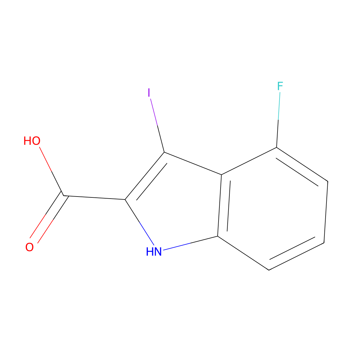 4-Fluoro-3-iodo-1H-indole-2-carboxylic acid molecular structure, CAS 1263212-85-6
