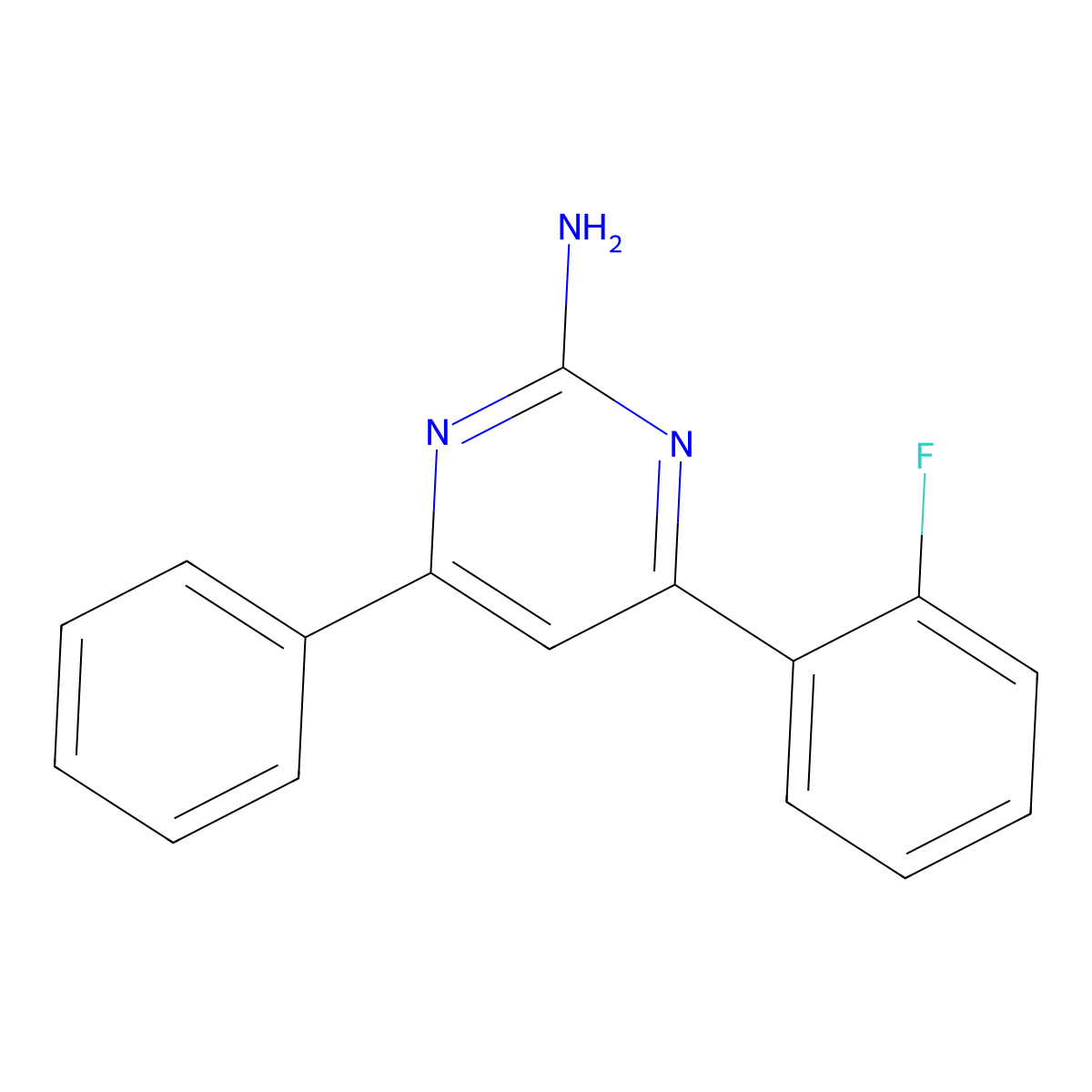 4-(2-Fluorophenyl)-6-phenylpyrimidin-2-amine molecular structure, CAS 1263213-26-8