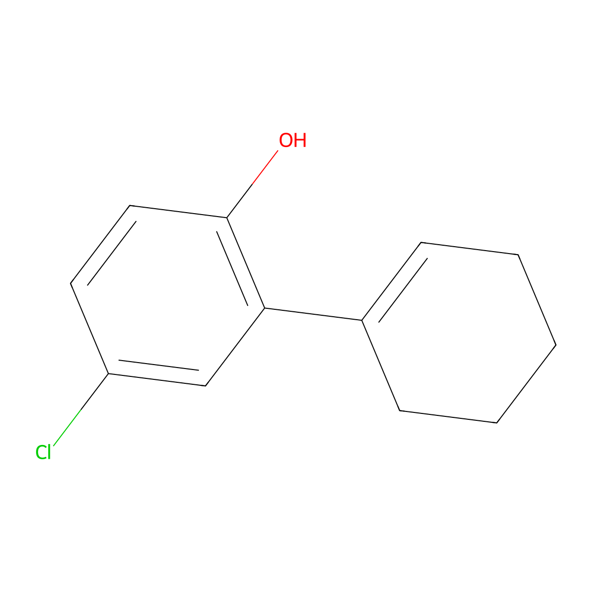 4-Chloro-2-(1-cyclohexen-1-yl)phenol molecular structure, CAS 1263213-70-2