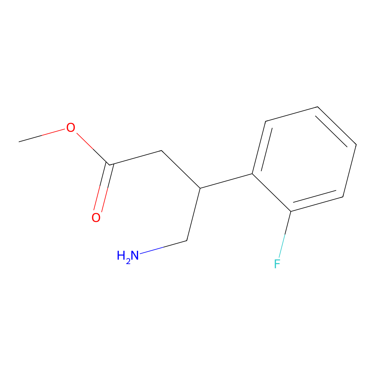 Methyl 4-amino-3-(2-fluorophenyl)butanoate molecular structure, CAS 1263213-80-4