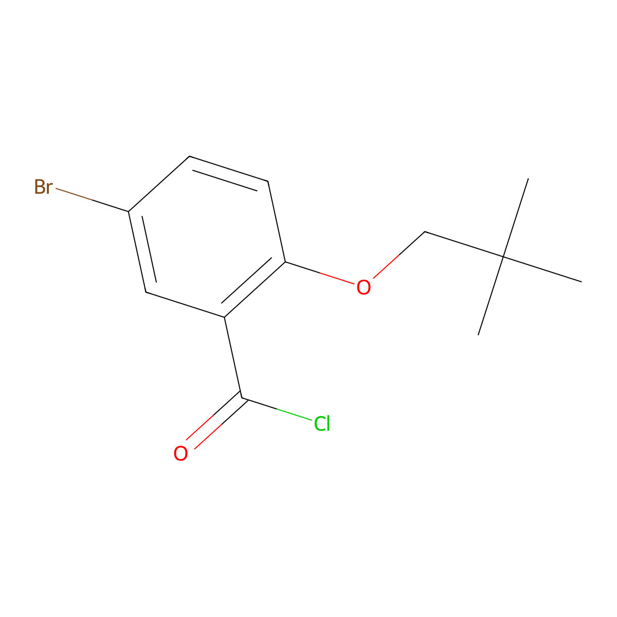 5-Bromo-2-(2,2-dimethyl-propoxy)-benzoyl chloride molecular structure, CAS 1263214-33-0