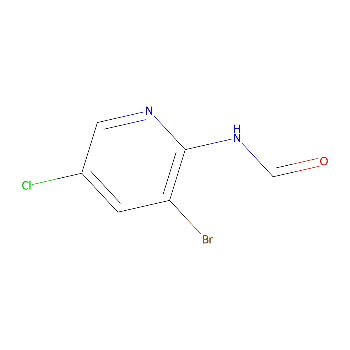 N-(3-Bromo-5-chloropyridin-2-yl)formamide molecular structure, CAS 1263214-75-0