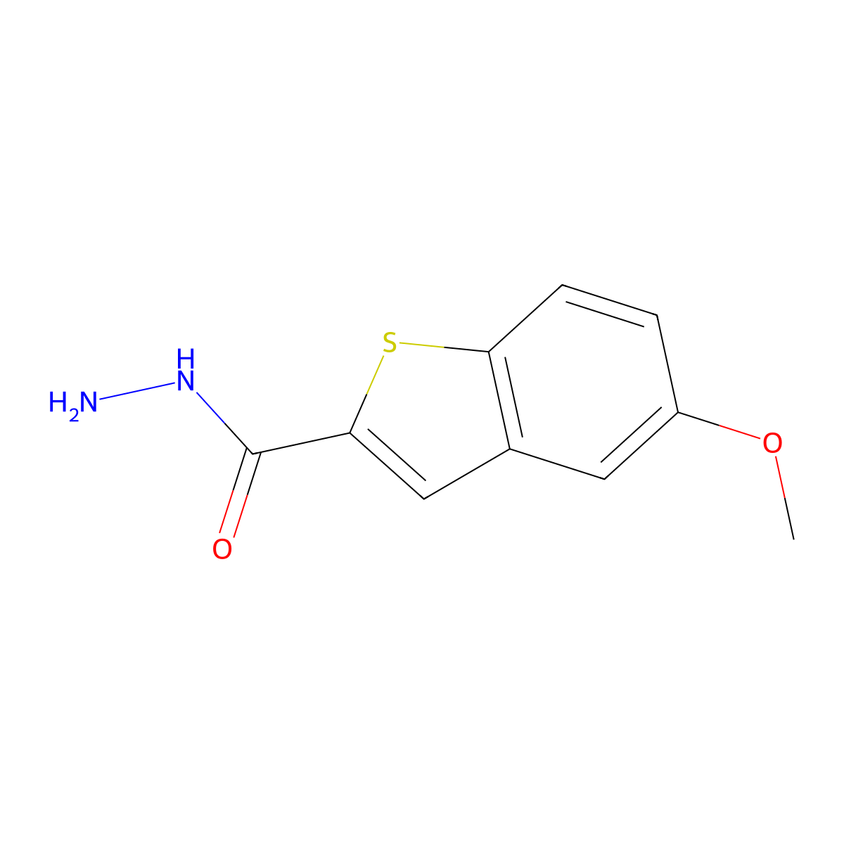 5-Methoxybenzo[b]thiophene-2-carbohydrazide molecular structure, CAS 1263215-21-9