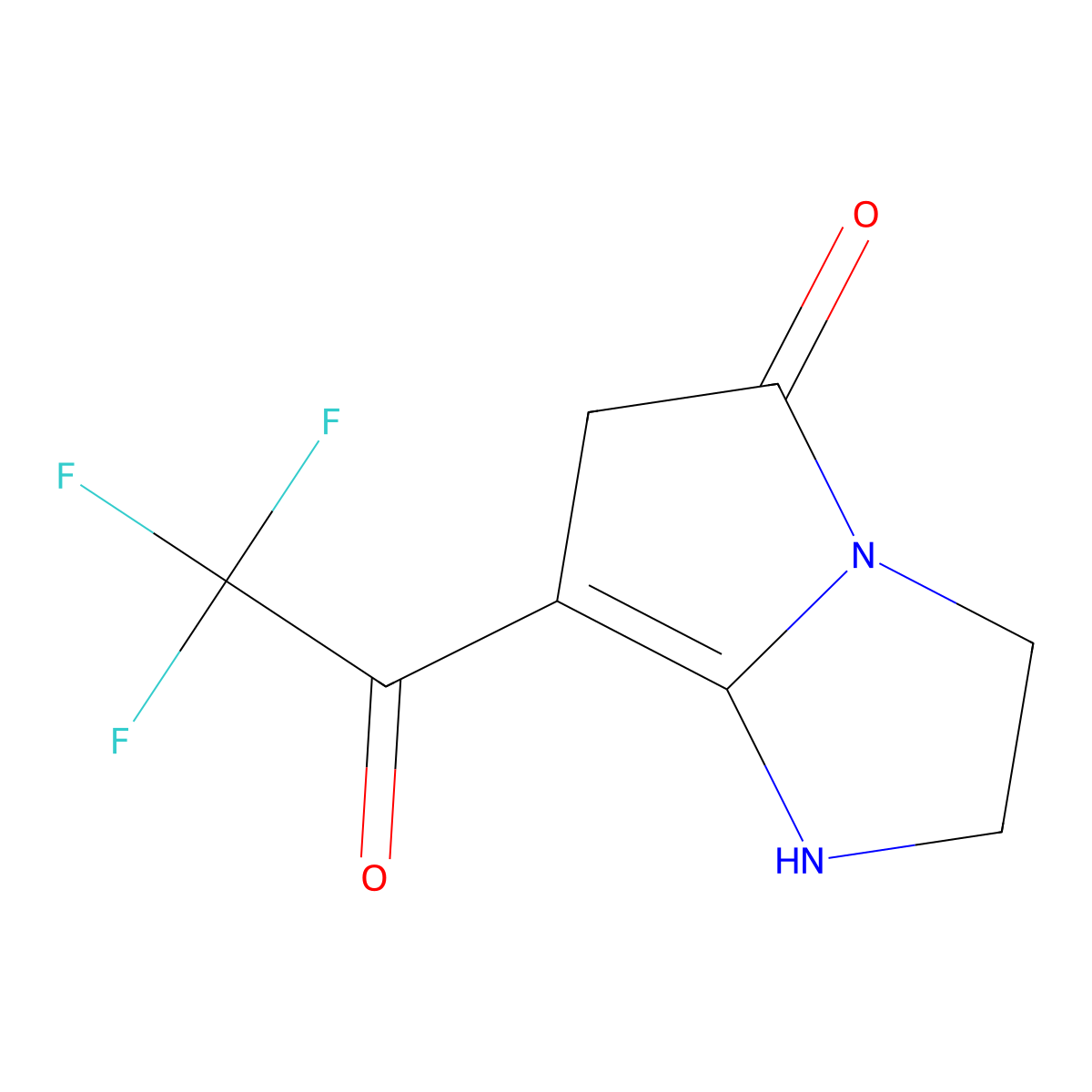 7-(2,2,2-Trifluoroacetyl)-2,3-dihydro-1H-pyrrolo[1,2-a]imidazol-5(6H)-one molecular structure, CAS 1263215-92-4