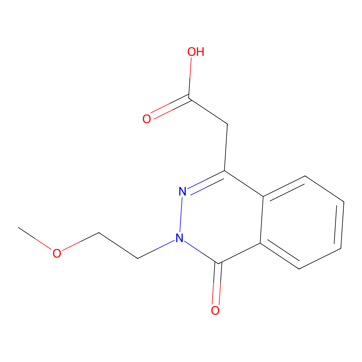 2-(3-(2-Methoxyethyl)-4-oxo-3,4-dihydrophthalazin-1-yl)acetic acid molecular structure, CAS 1263216-13-2