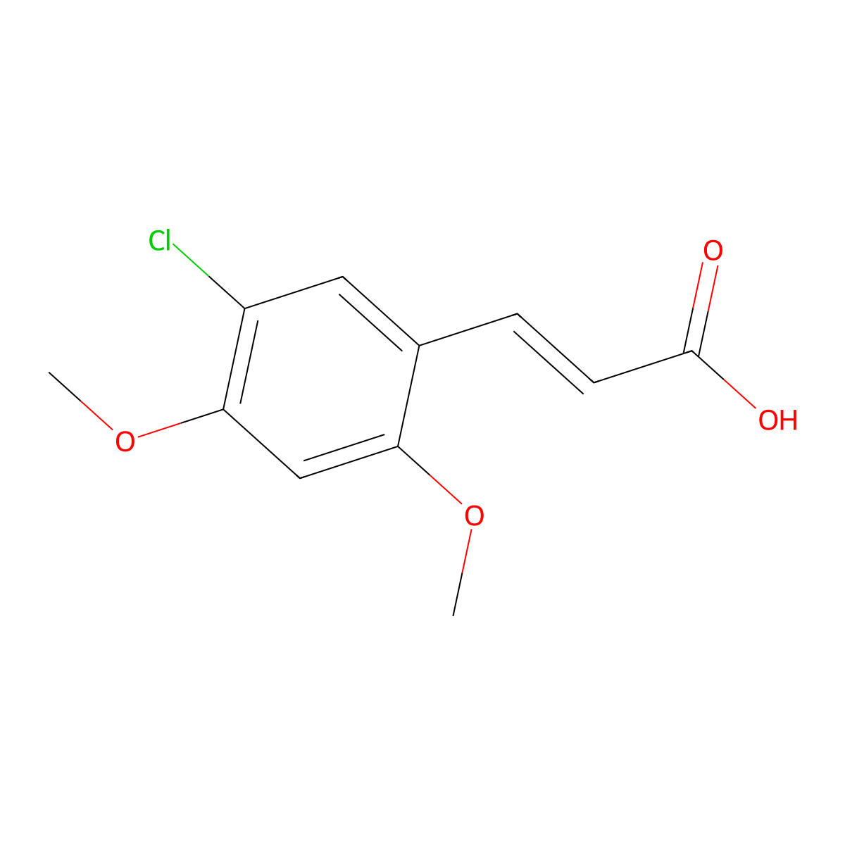 3-(5-Chloro-2,4-dimethoxy-phenyl)-acrylic acid molecular structure, CAS 1263217-63-5