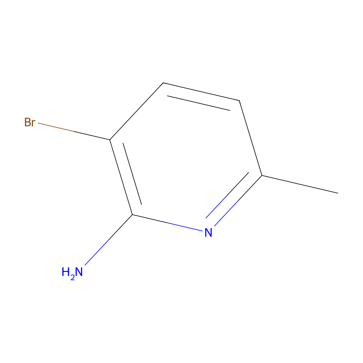 2-Amino-3-bromo-6-methylpyridine molecular structure, CAS 126325-46-0