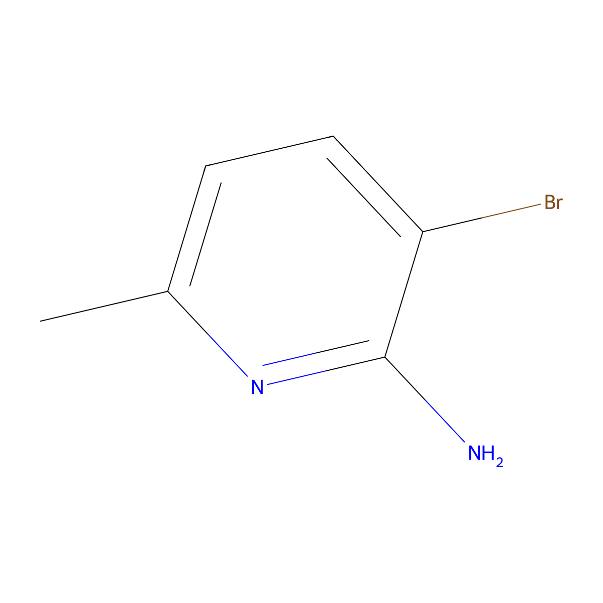 2-Amino-3-bromo-6-methylpyridine molecular structure, CAS 126325-46-0