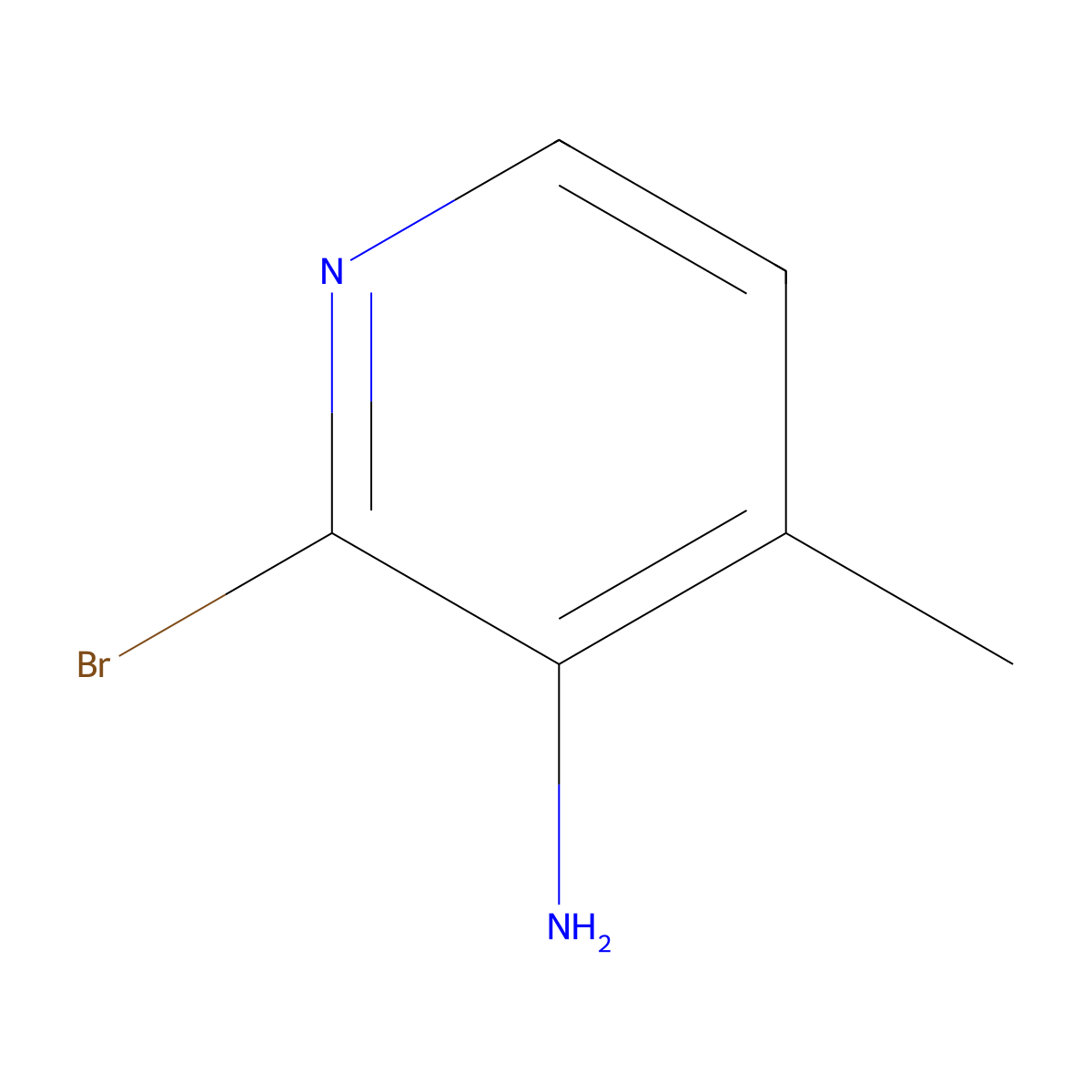 3-Amino-2-bromo-4-methylpyridine molecular structure, CAS 126325-50-6