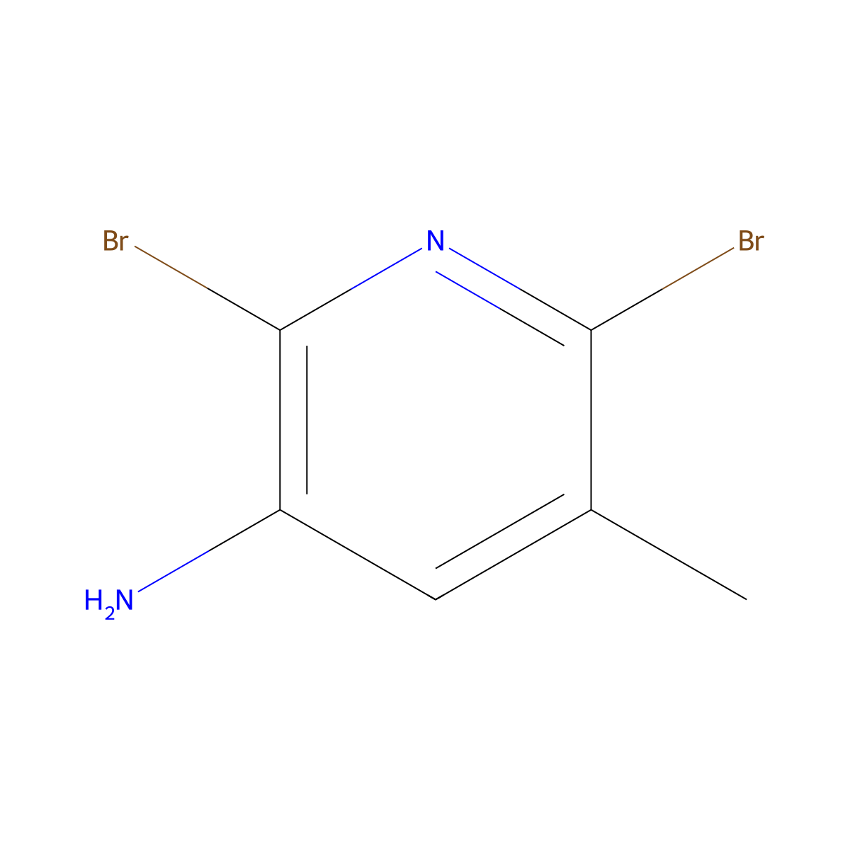 2,6-Dibromo-5-methylpyridin-3-amine molecular structure, CAS 126325-51-7