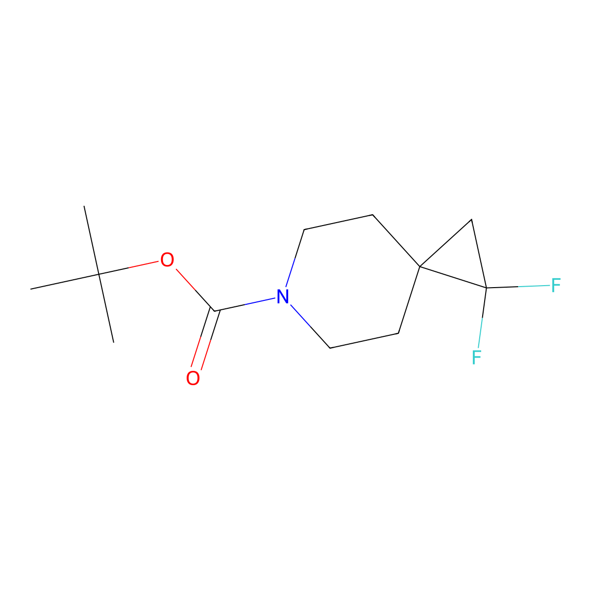 Tert-butyl 1,1-difluoro-6-azaspiro[2.5]octane-6-carboxylate molecular structure, CAS 1263263-29-1