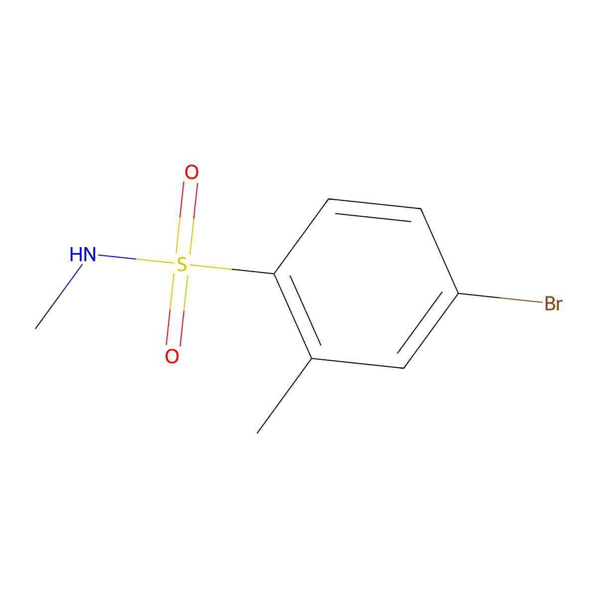4-bromo-N,2-dimethylbenzenesulfonamide molecular structure, CAS 1263274-42-5