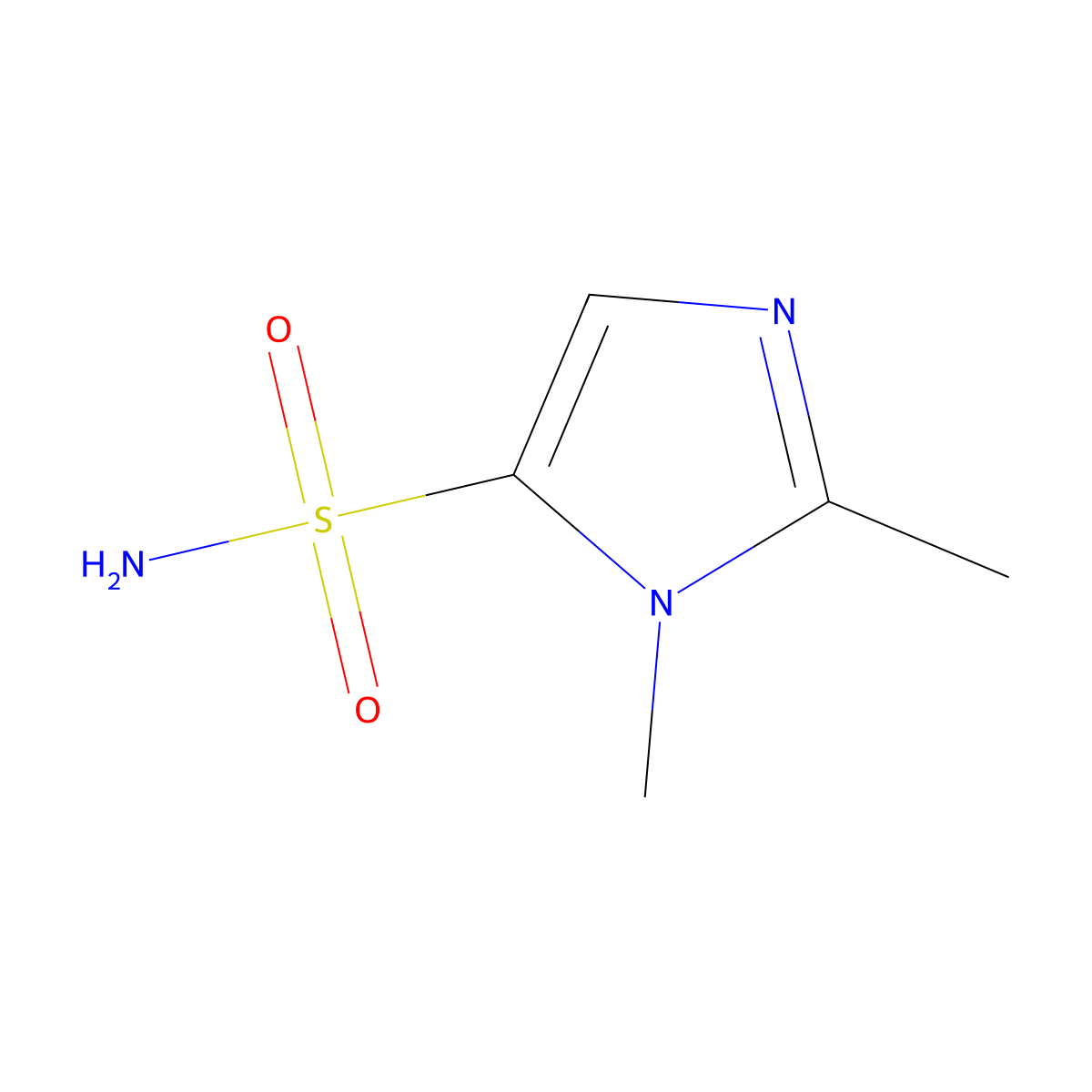 1,2-dimethyl-1H-imidazole-5-sulfonamide molecular structure, CAS 1263274-43-6