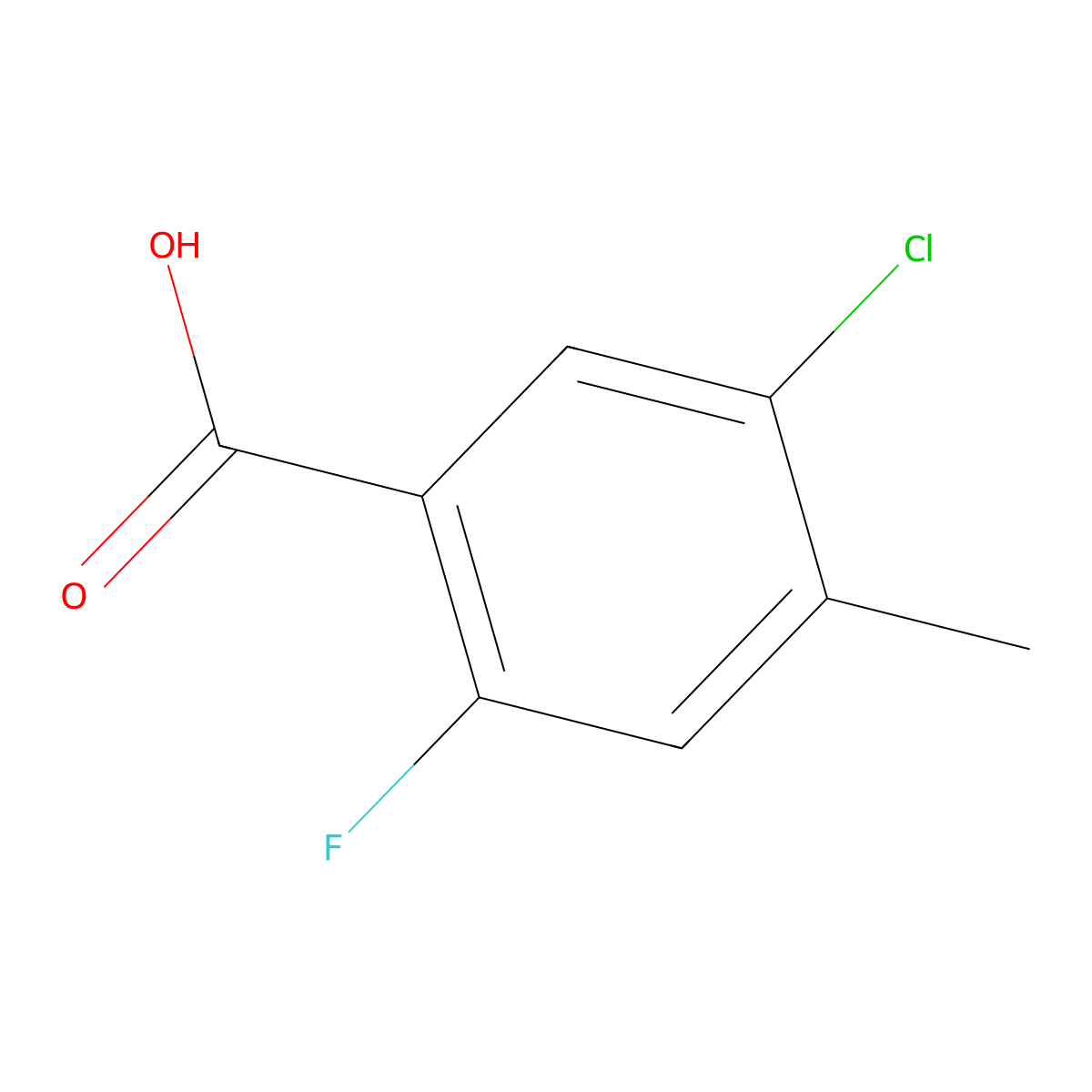 5-Chloro-2-fluoro-4-methylbenzoic acid molecular structure, CAS 1263274-67-4