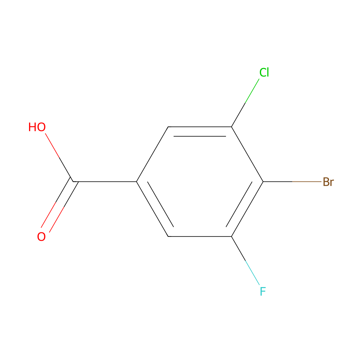 4-Bromo-3-chloro-5-fluorobenzoic acid molecular structure, CAS 1263274-74-3