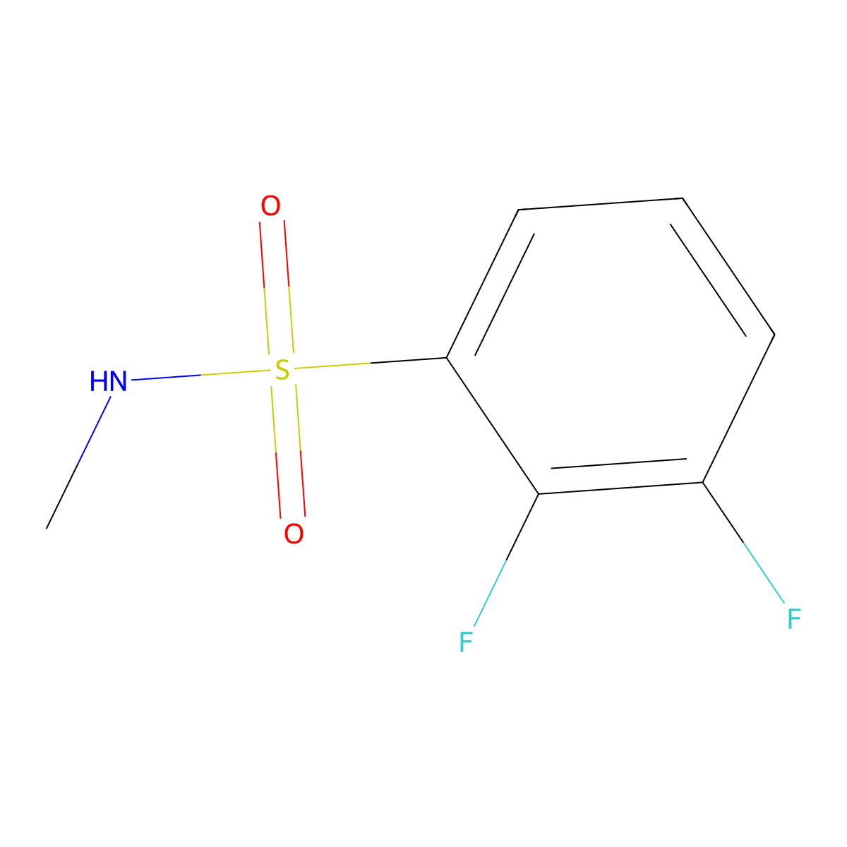2,3-difluoro-N-methylbenzene-1-sulfonamide molecular structure, CAS 1263274-75-4