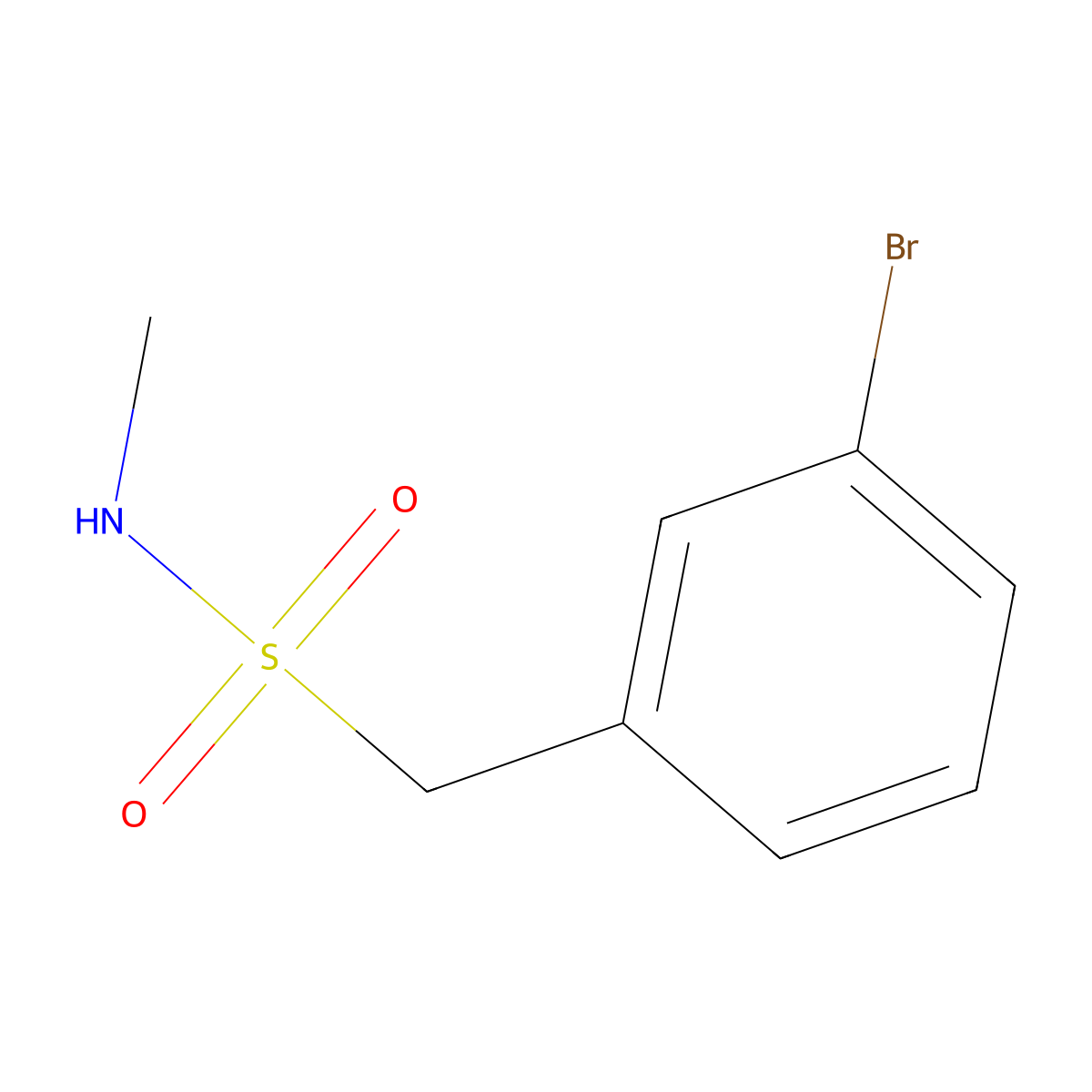 1-(3-Bromophenyl)-N-methylmethanesulfonamide molecular structure, CAS 1263274-78-7