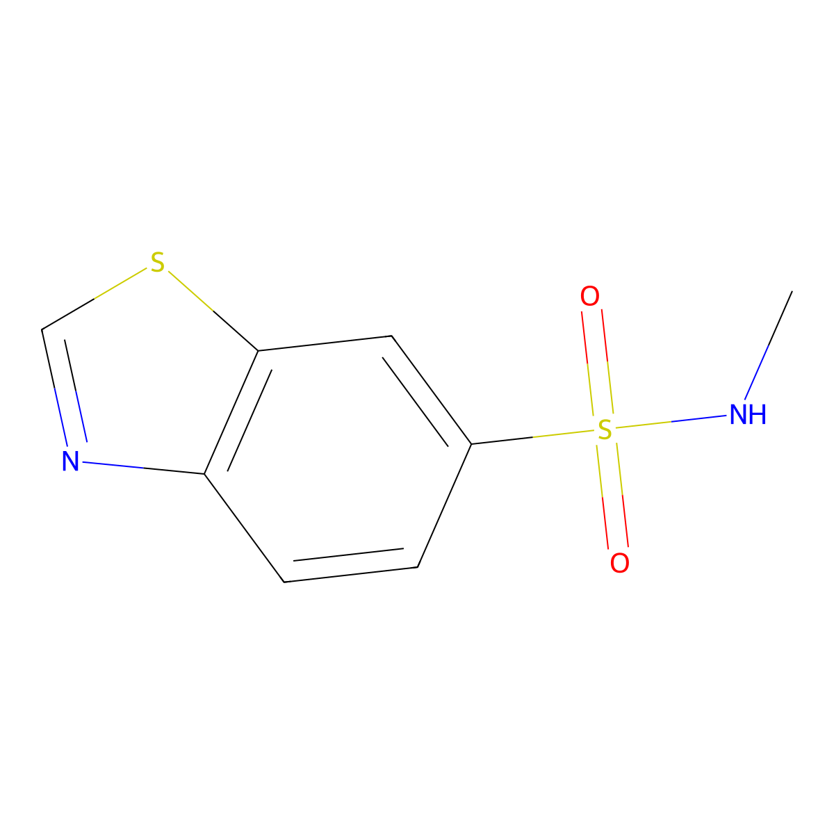 N-methyl-1,3-benzothiazole-6-sulfonamide molecular structure, CAS 1263274-83-4