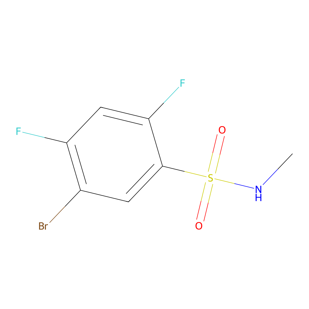 5-bromo-2,4-difluoro-N-methylbenzene-1-sulfonamide molecular structure, CAS 1263274-91-4