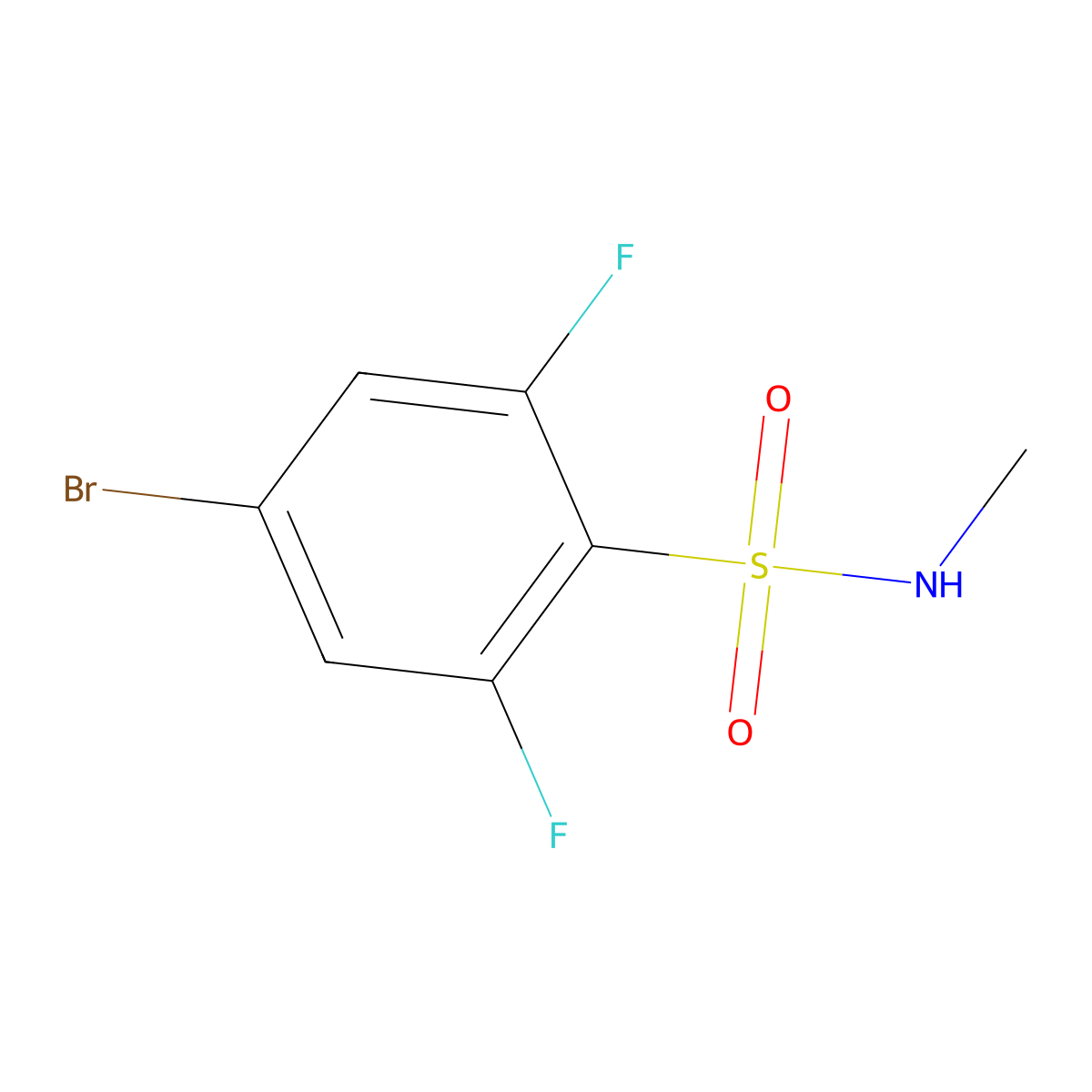 4-bromo-2,6-difluoro-N-methylbenzenesulfonamide molecular structure, CAS 1263274-99-2